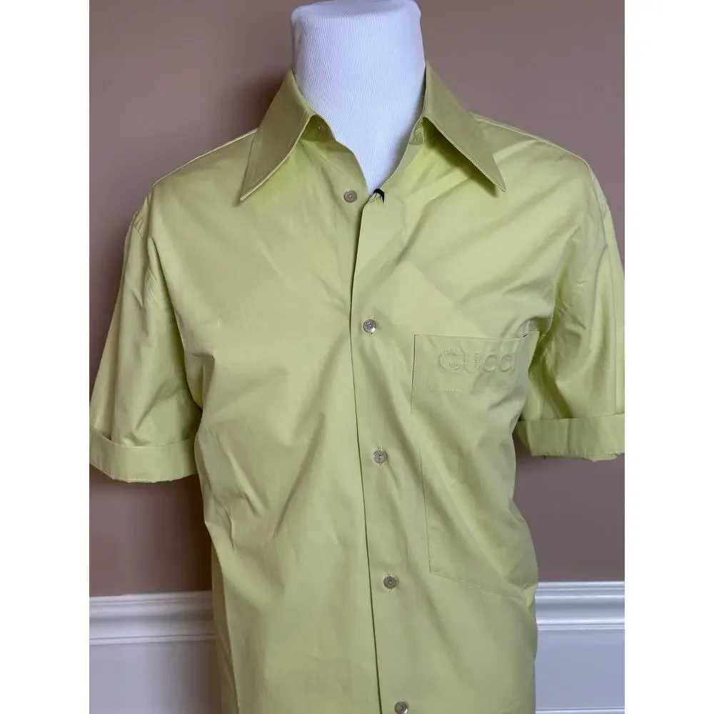 Gucci Short Sleeve Yellow Shirt 44 Euro (Oversized) IT 769558 NWT